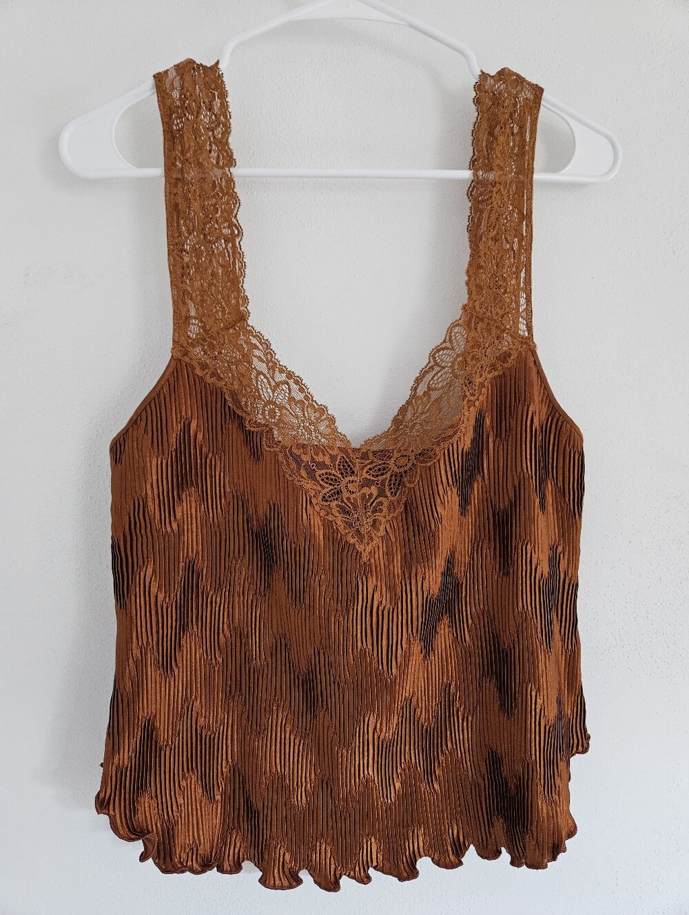 Vintage La Perla Lace Rust Orange Copper Camisole Chemise Top